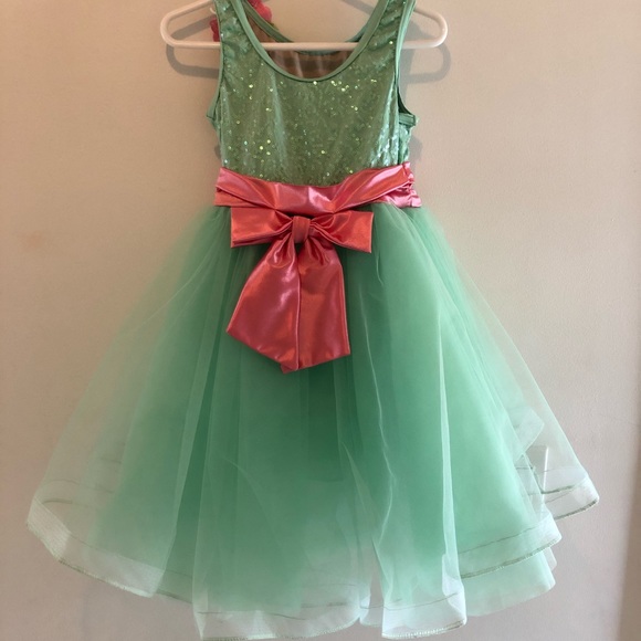 Dance Halloween Costume Mint Green and Pink Girls Size X-Small - Picture 4 of 8